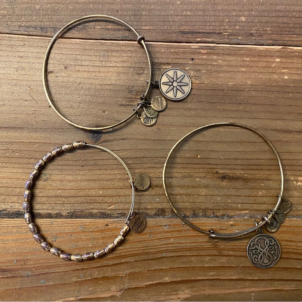 3 Alex and Ani bangles bronze